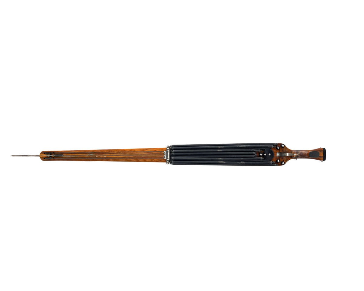 Burmese teak body of the AVE 130X Bluewater Speargun