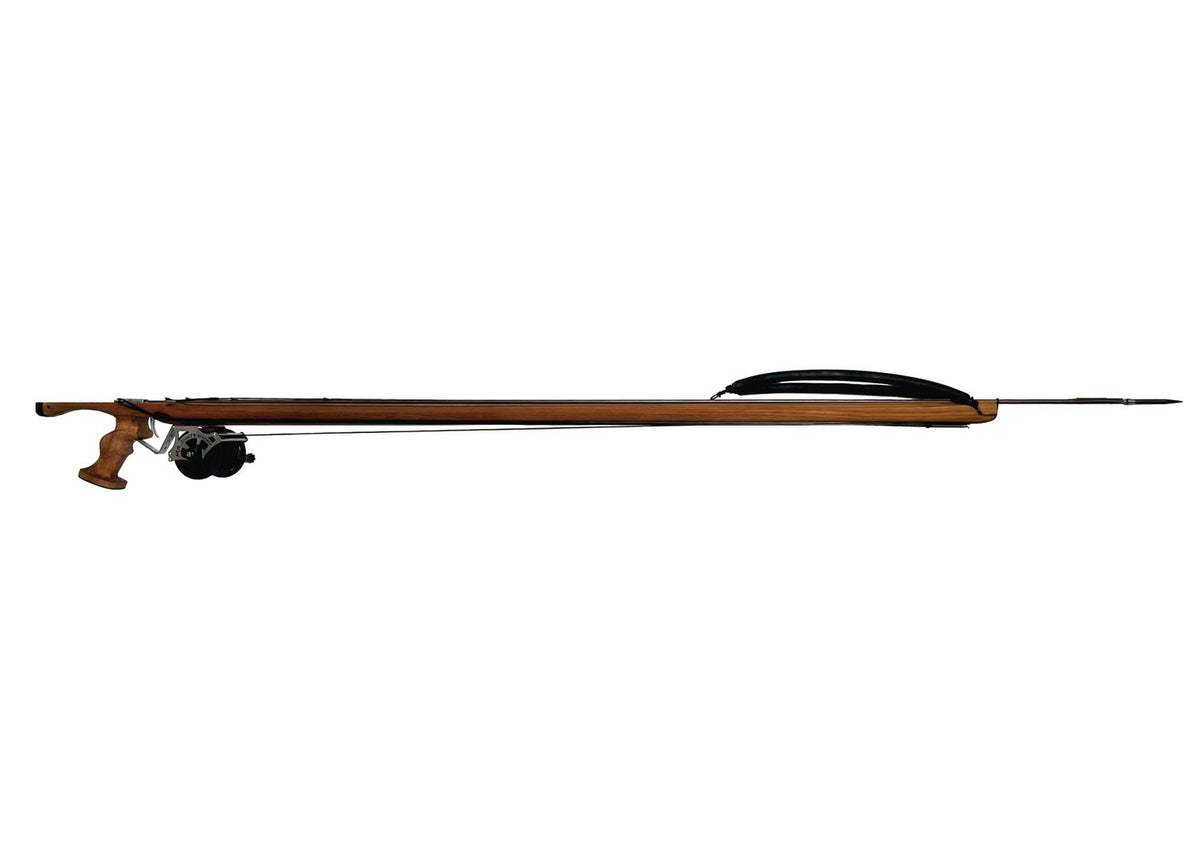 Burmese teak body of the UTU 120 Reef Speargun